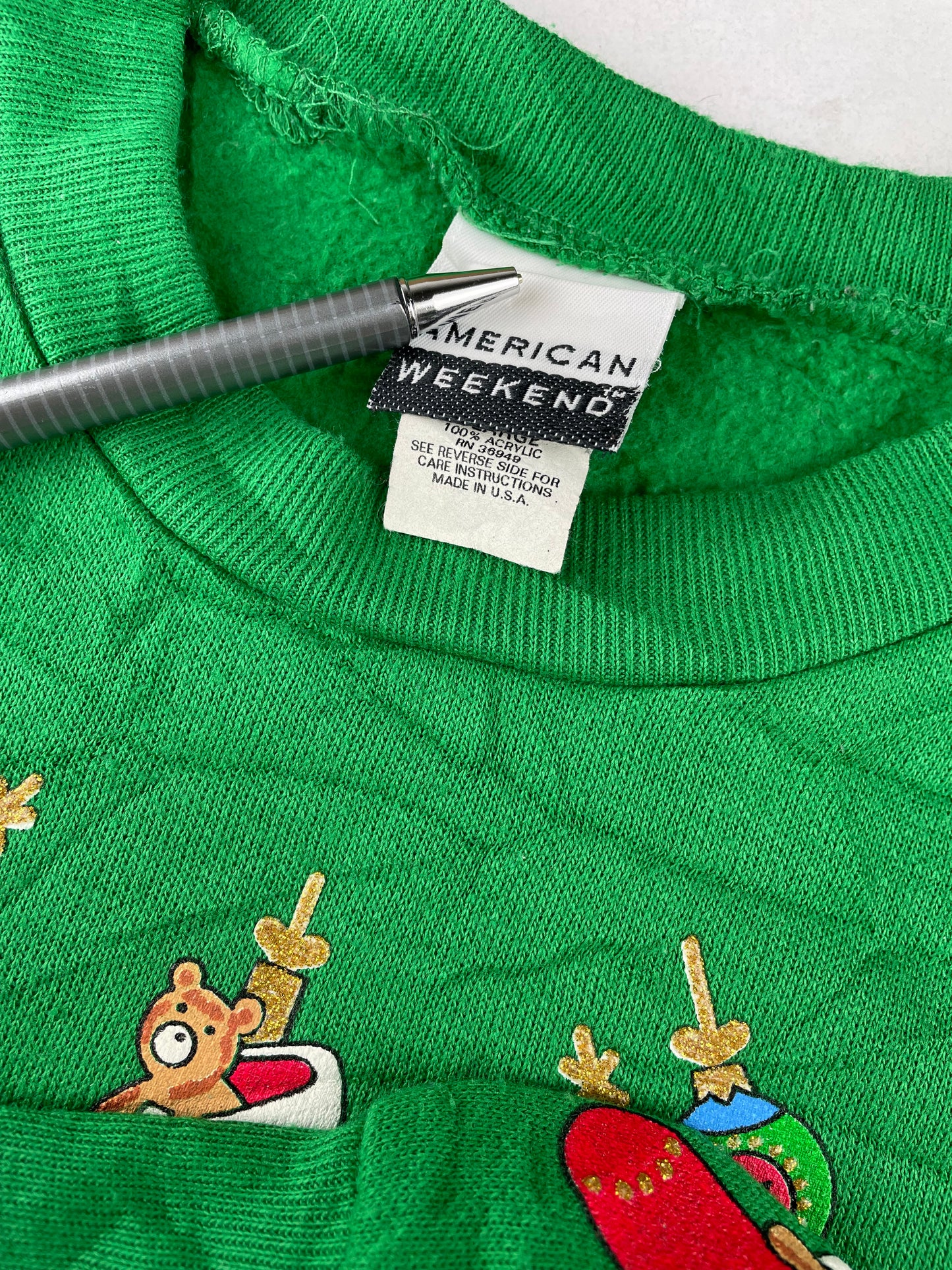 90s American Weekend Sweatshirt green L