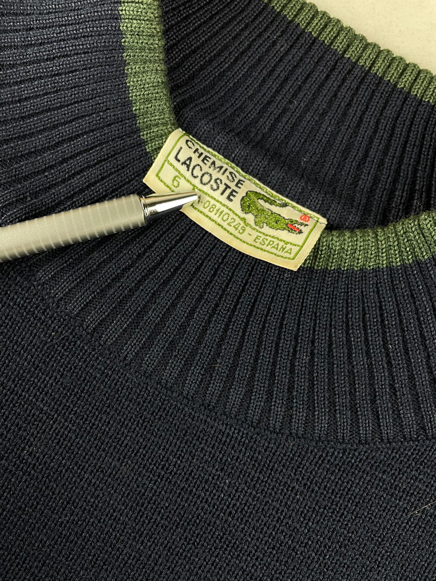 80s Lacoste Nautic Knit Sweater Blue M