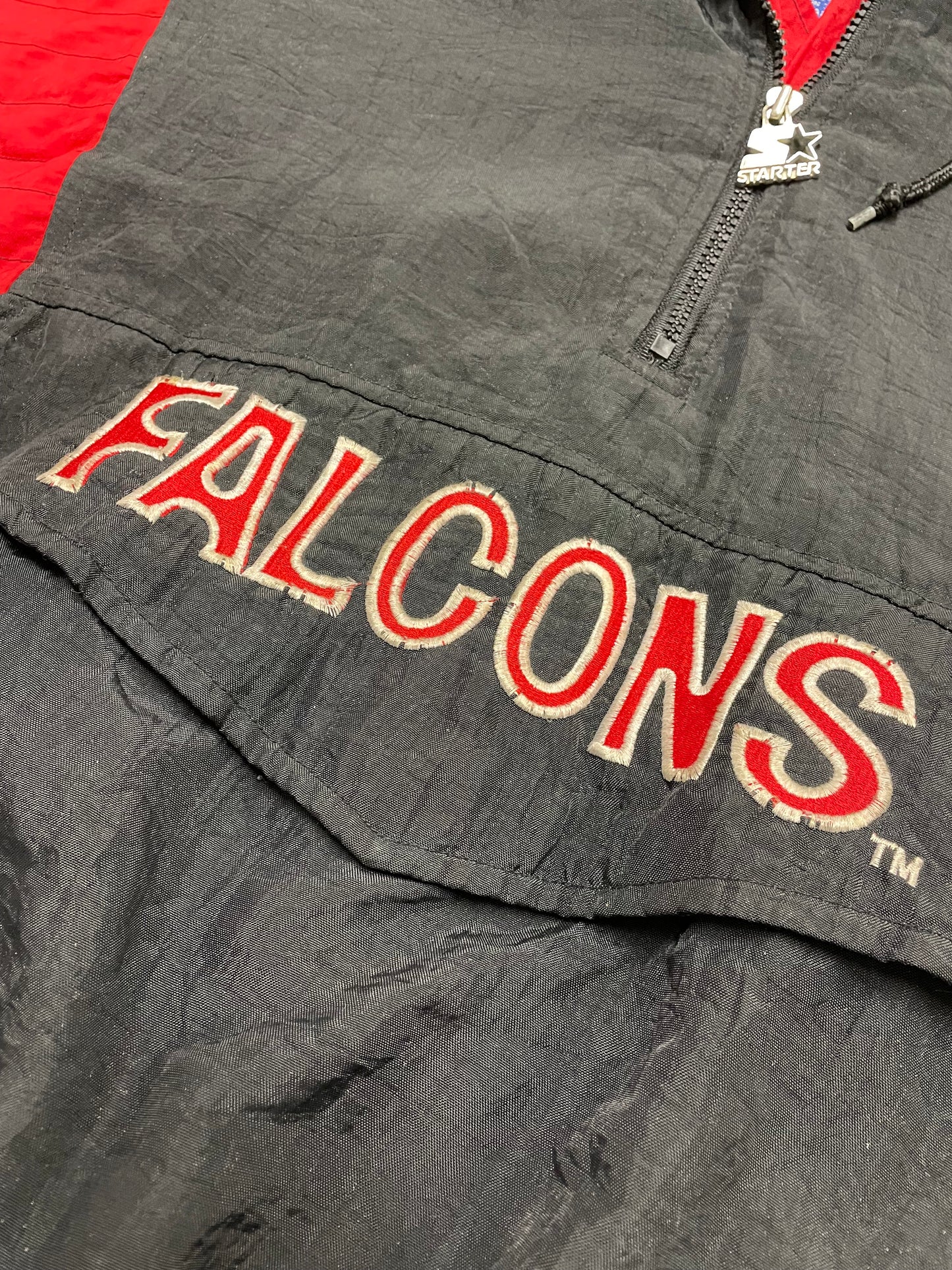 90s Starter Atlanta Falcons NFL Jacket Black Red L