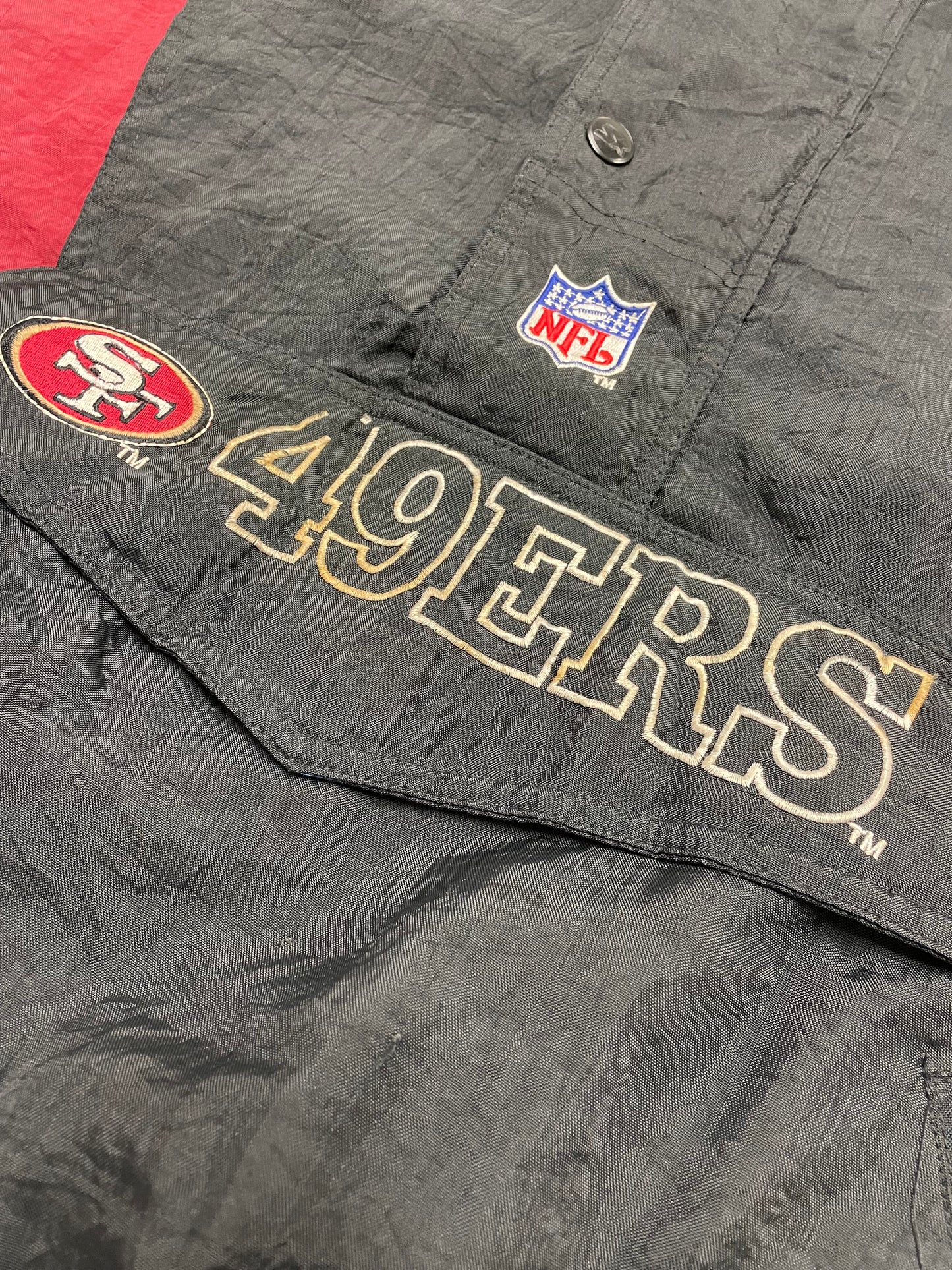 90s Starter San Francisco NFL  Jacket Black Red M