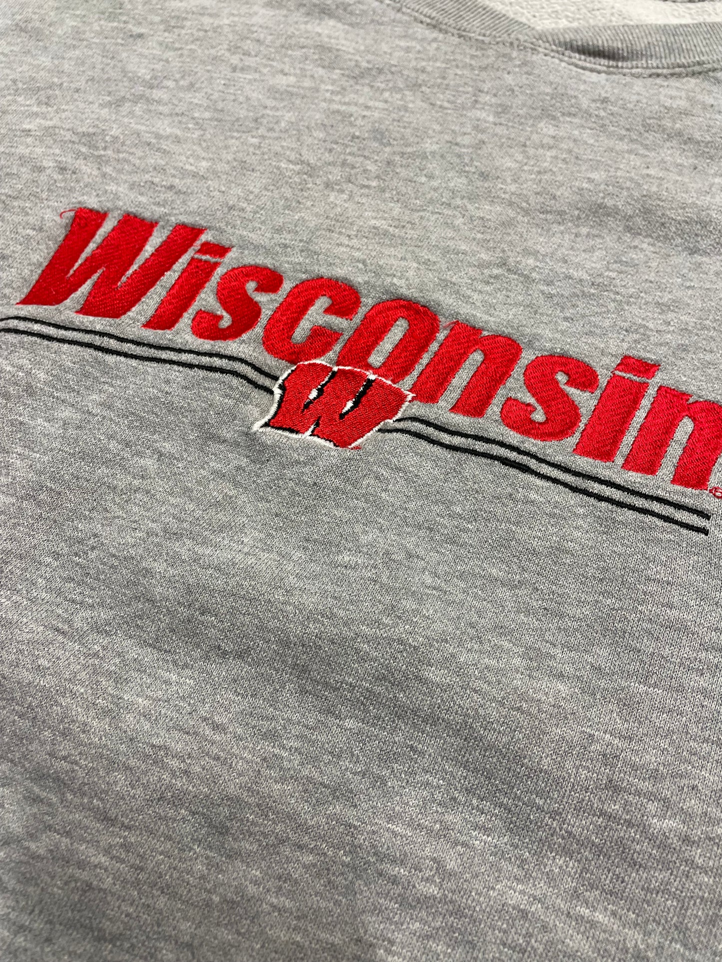 00s Wisconsin Badgers NCAA Sweatshirt Grey  L