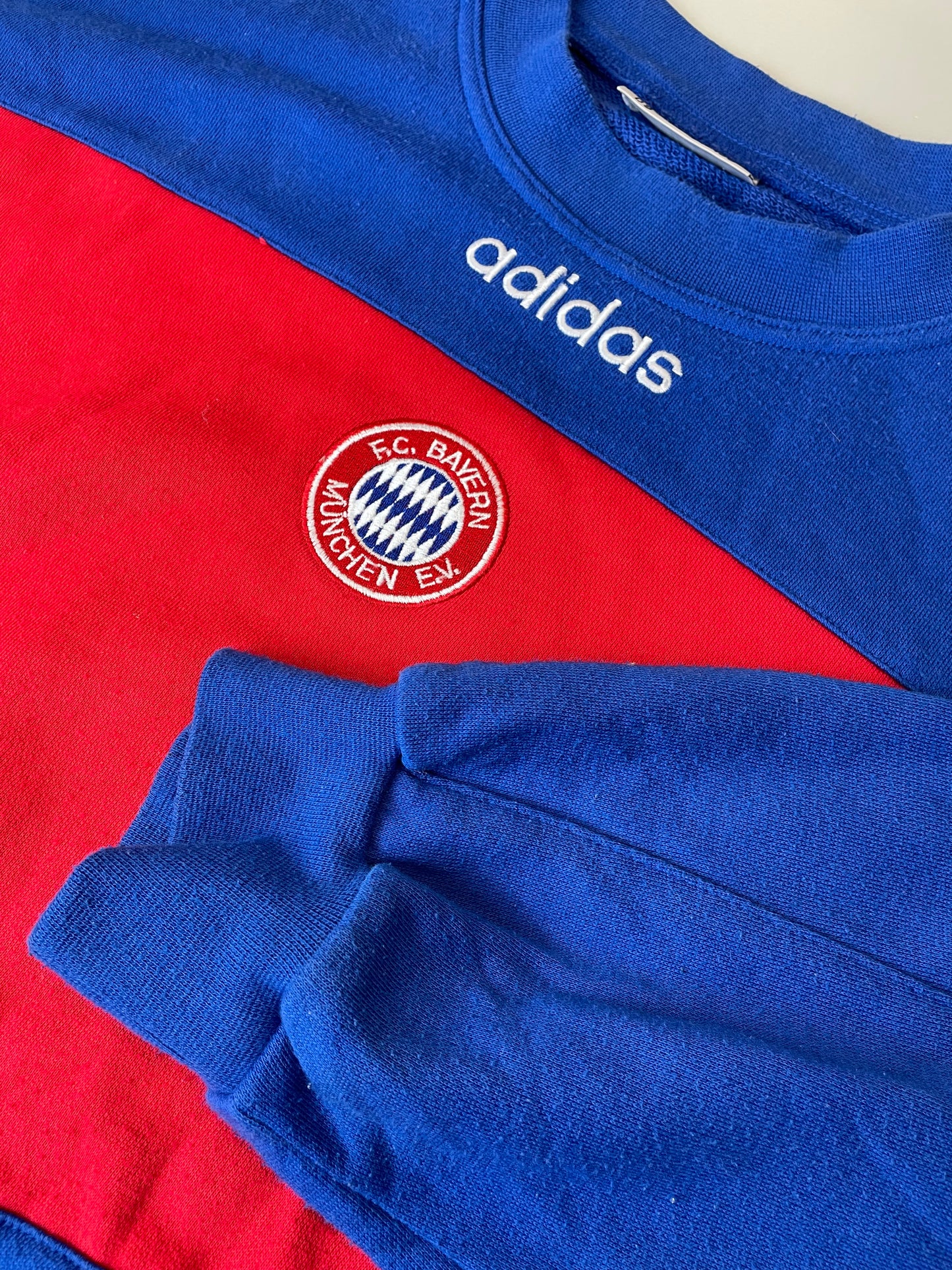 90s Adidas FC Bayern München Bundesliga Sweatshirt Blue red XL