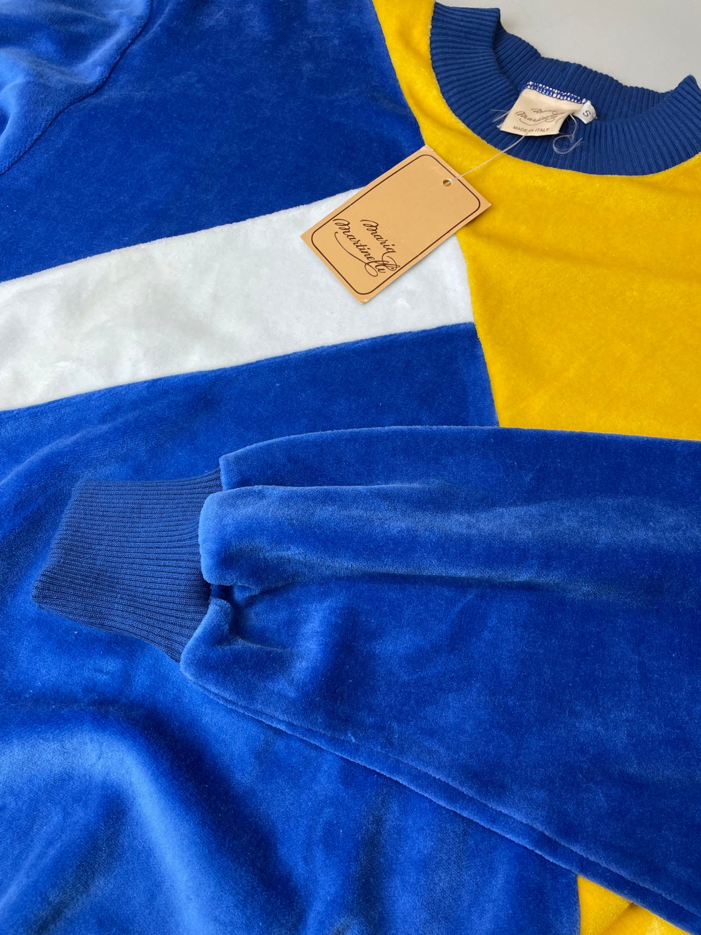 80s Maria Martinelli Sweatshirt Blue Yellow S