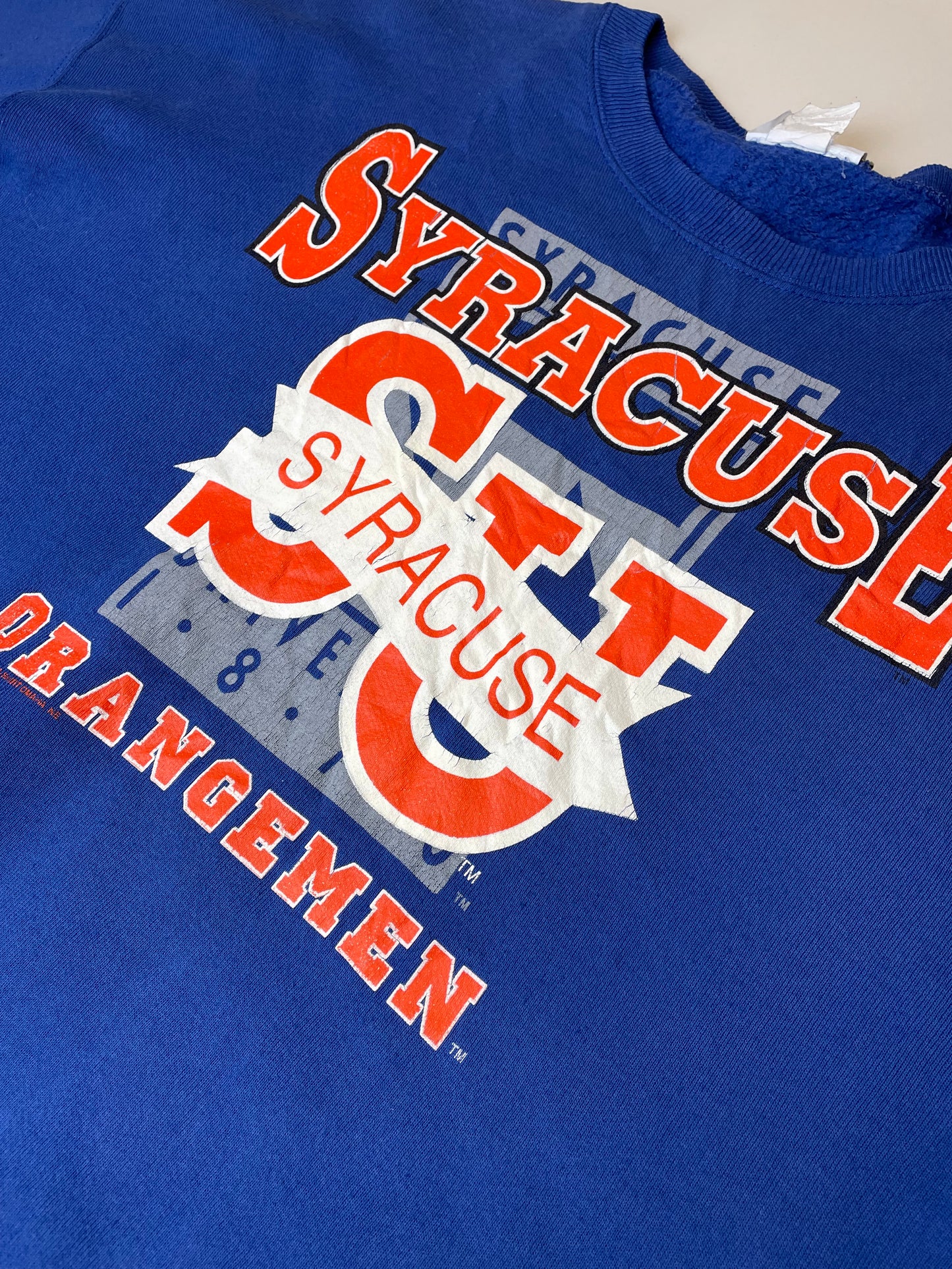 90s Lee Sport Syracuse Orange NCAA Sweatshirt Blue Orange XXL/XL