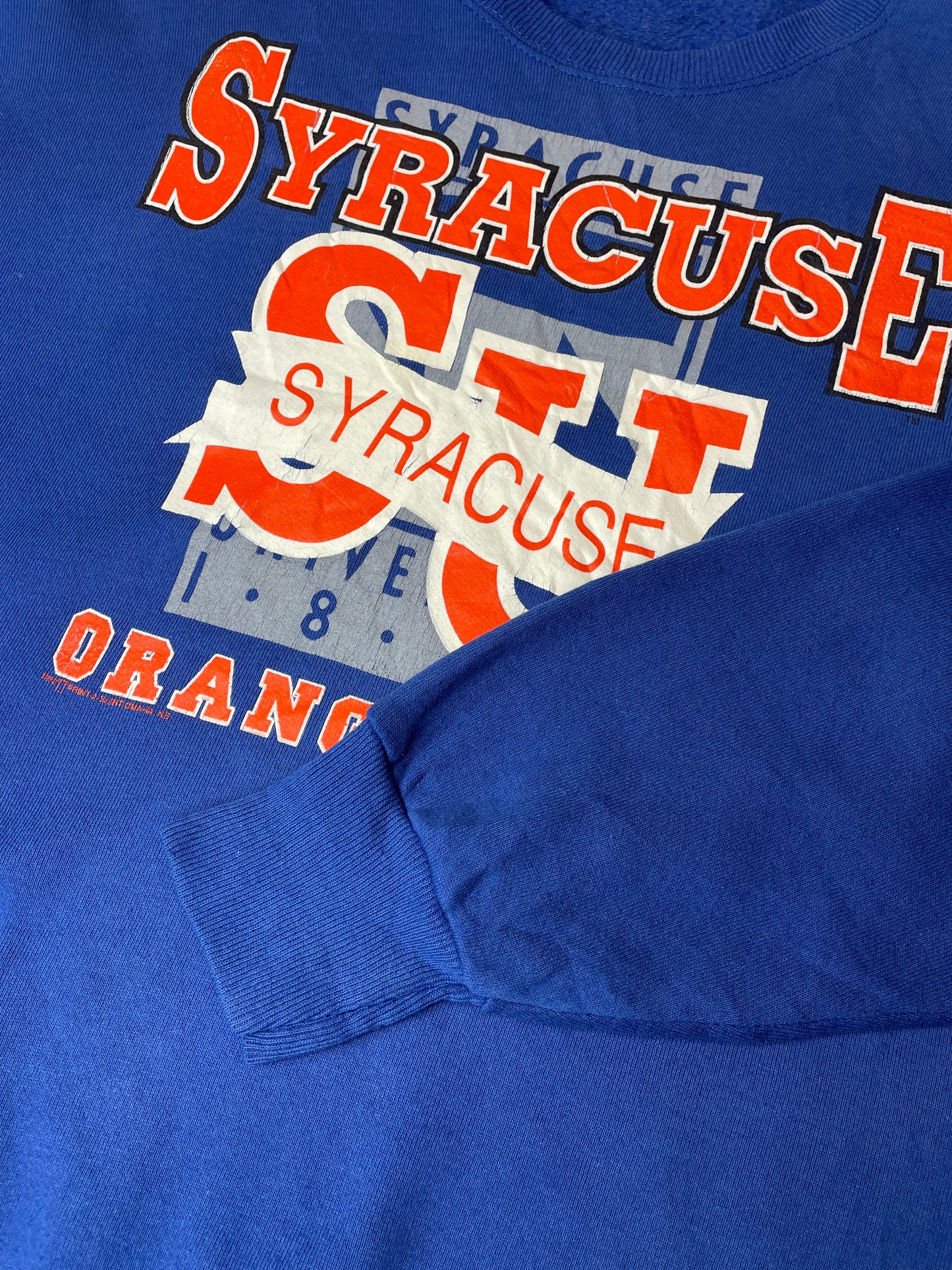 90s Lee Sport Syracuse Orange NCAA Sweatshirt Blue Orange XXL/XL