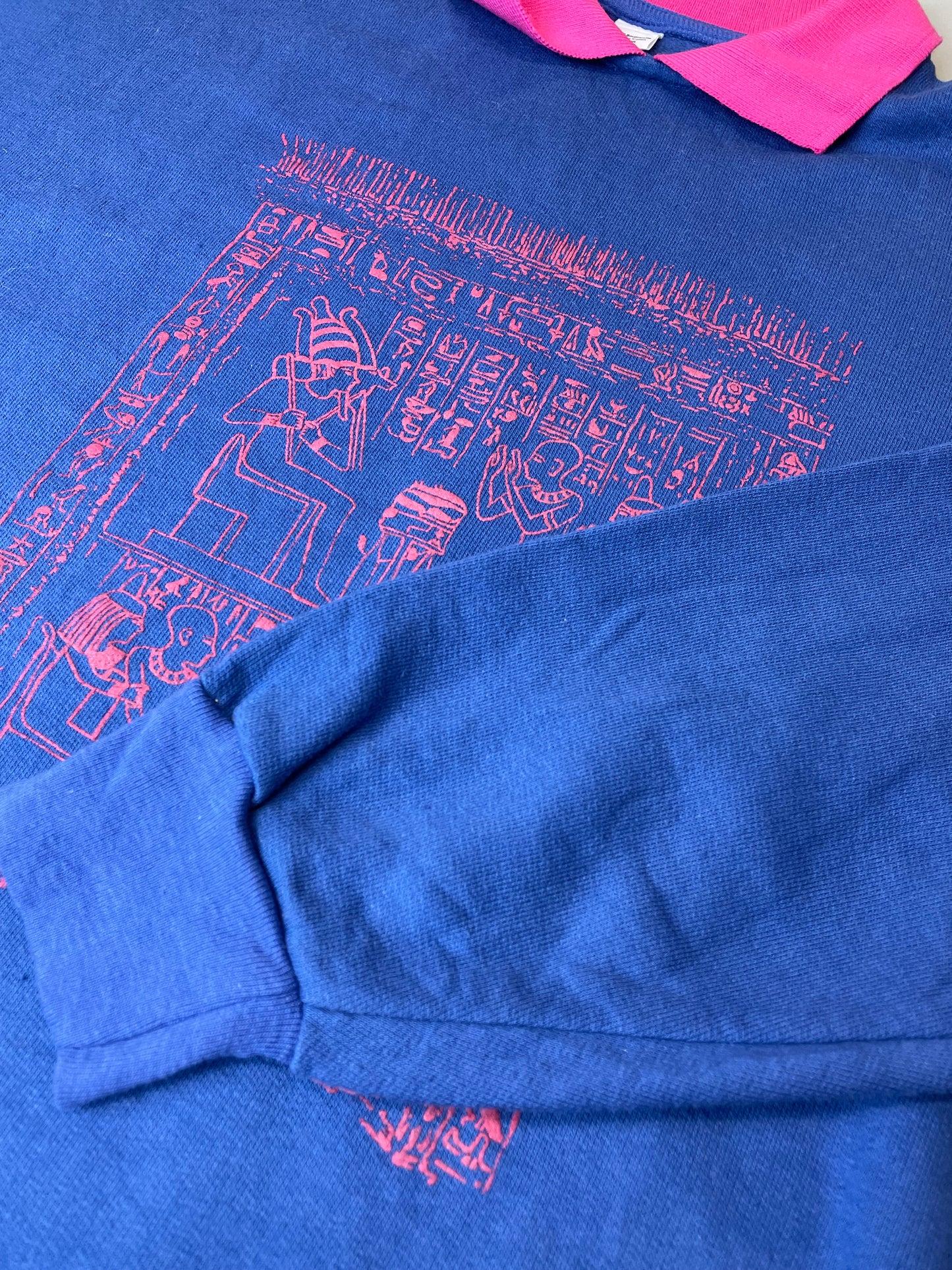80s Unbranded Sweatshirt Blue Pink