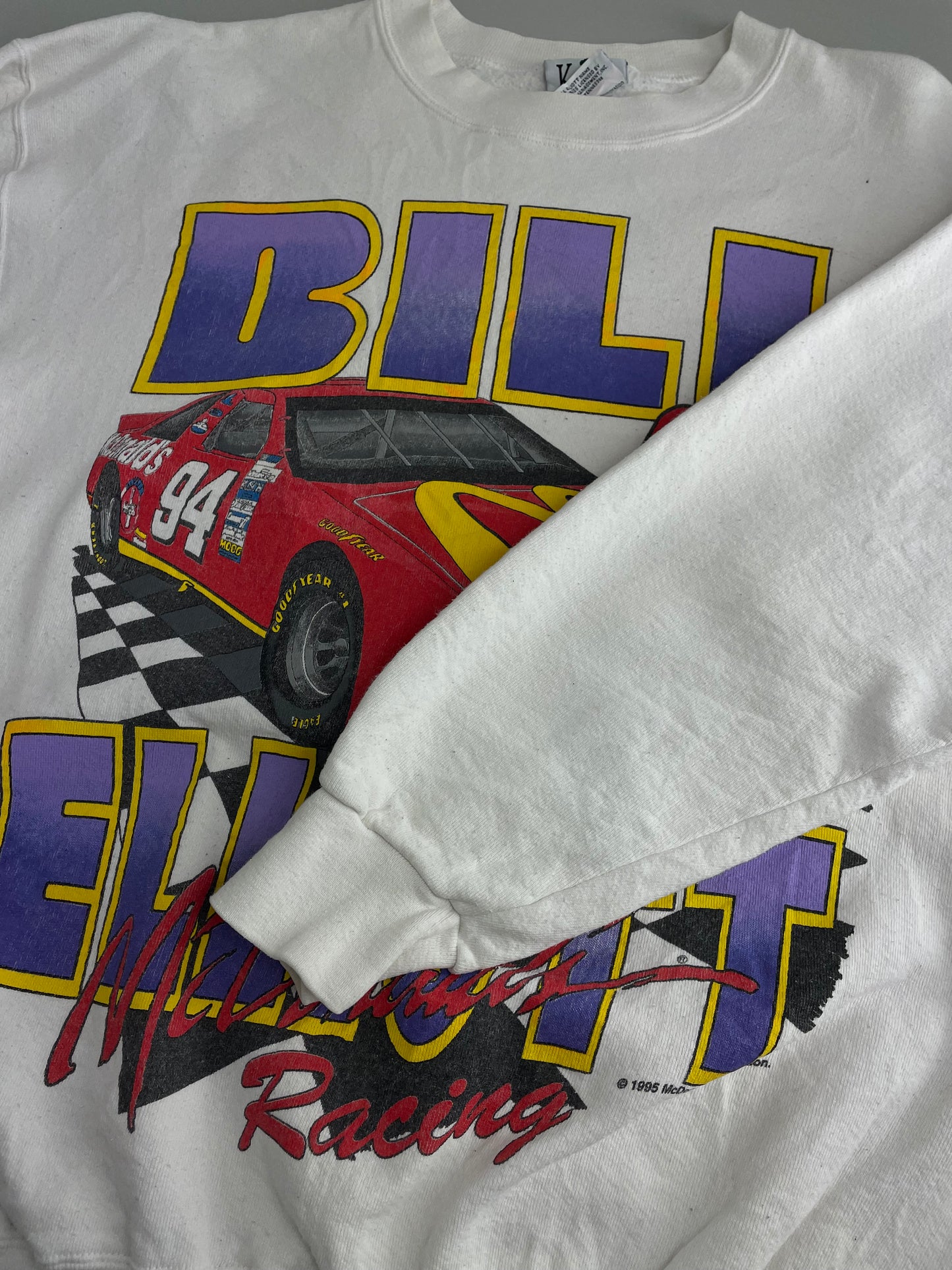 90s NASCAR Bill Elliot Kuuzu Sweatshirt White  L/XL