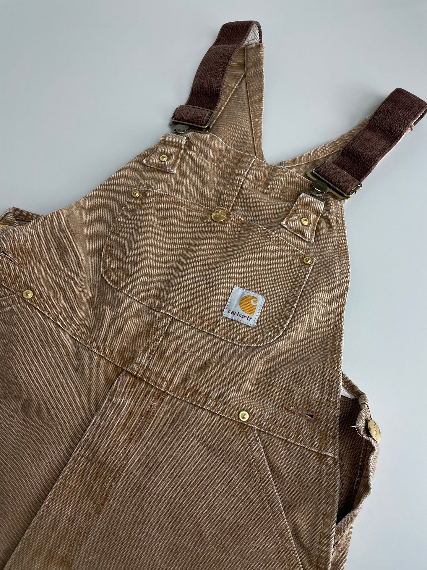 00s Carhartt Dungaree Brown Beige YouthL/Womens XS