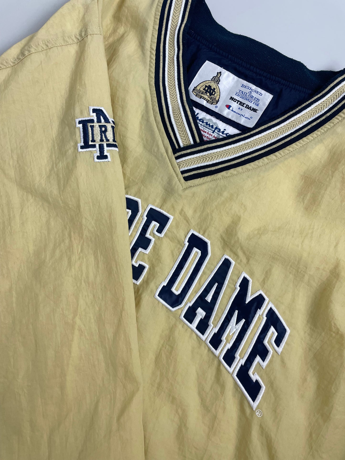 00s Champion Notre Dame Fighting Irish Pullover Creme Blue L