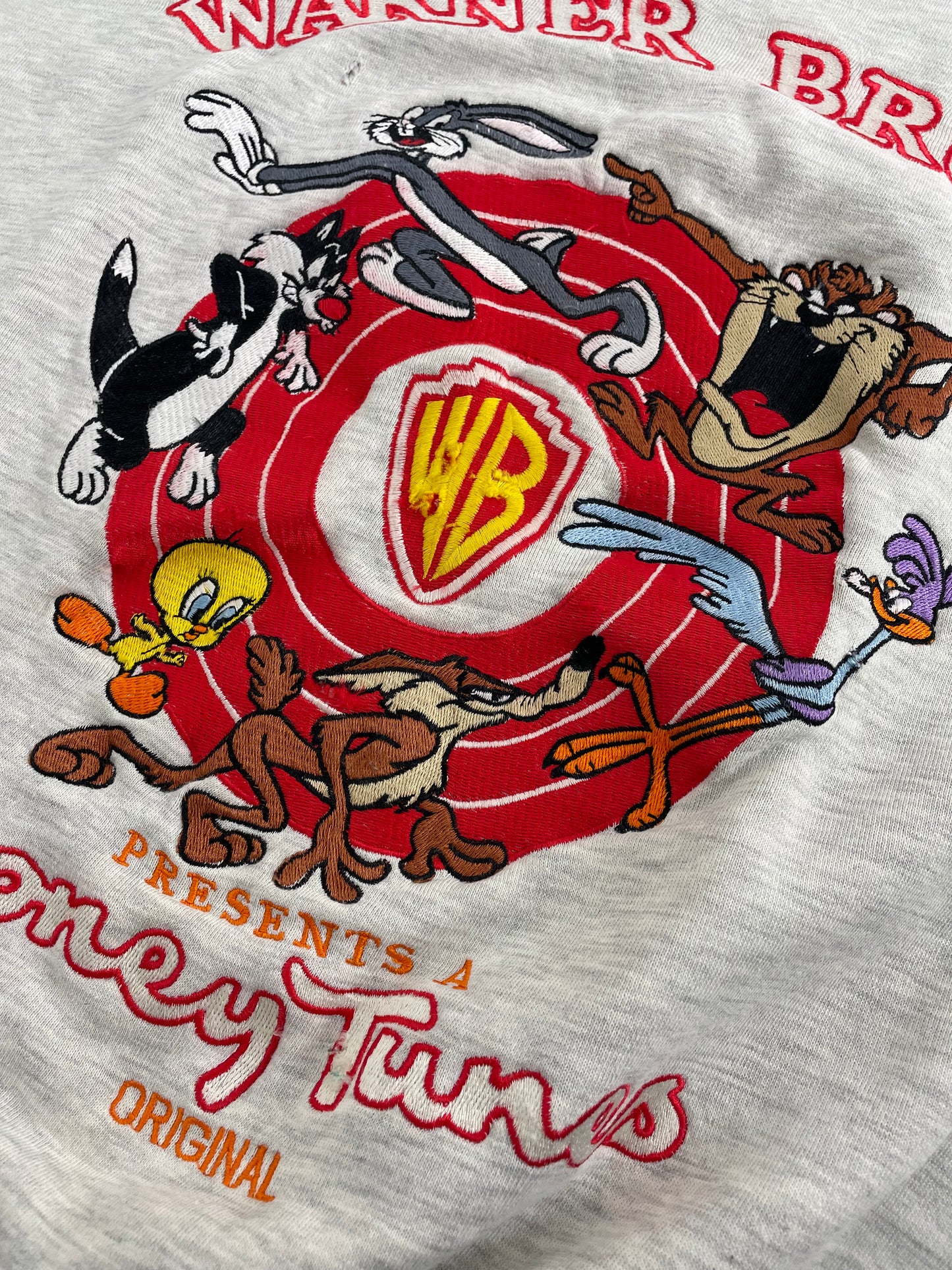 90s Looney Tunes Warner Brothers Sweatshirt Grey  M