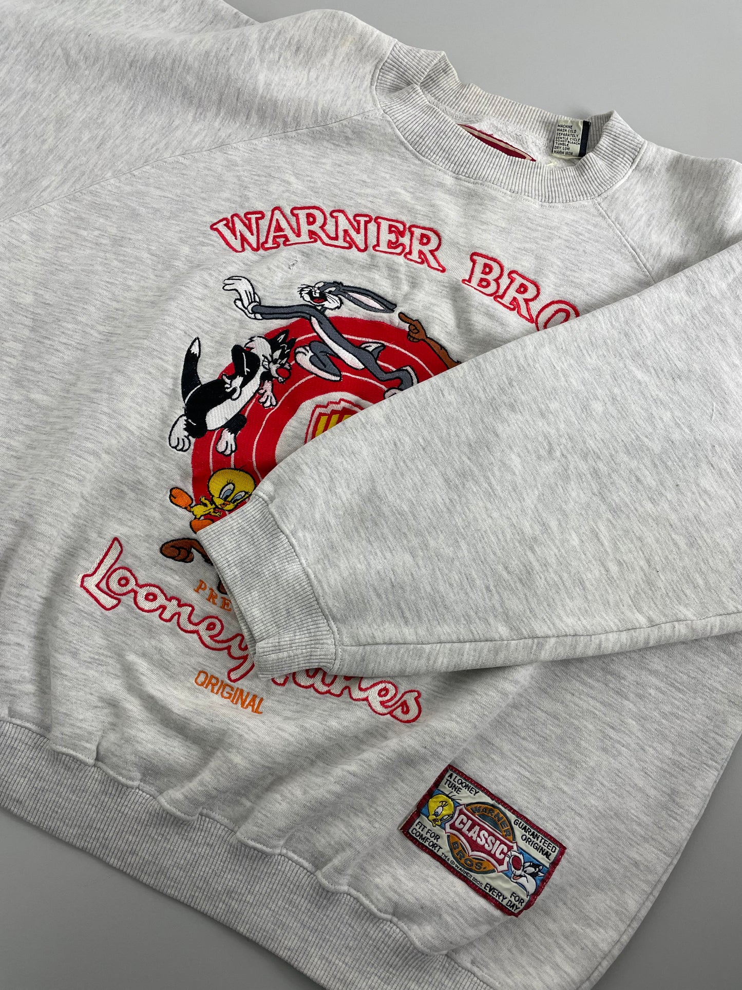 90s Looney Tunes Warner Brothers Sweatshirt Grey  M