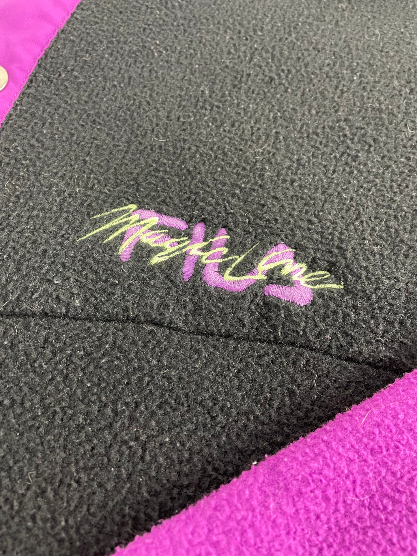 80s FILA Magic Line Fleece Black Purple L