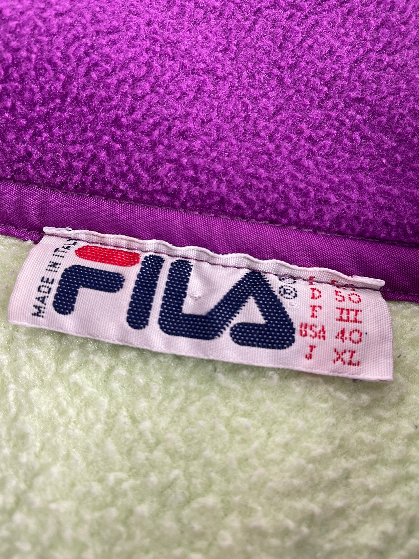 80s FILA Magic Line Fleece Black Purple L