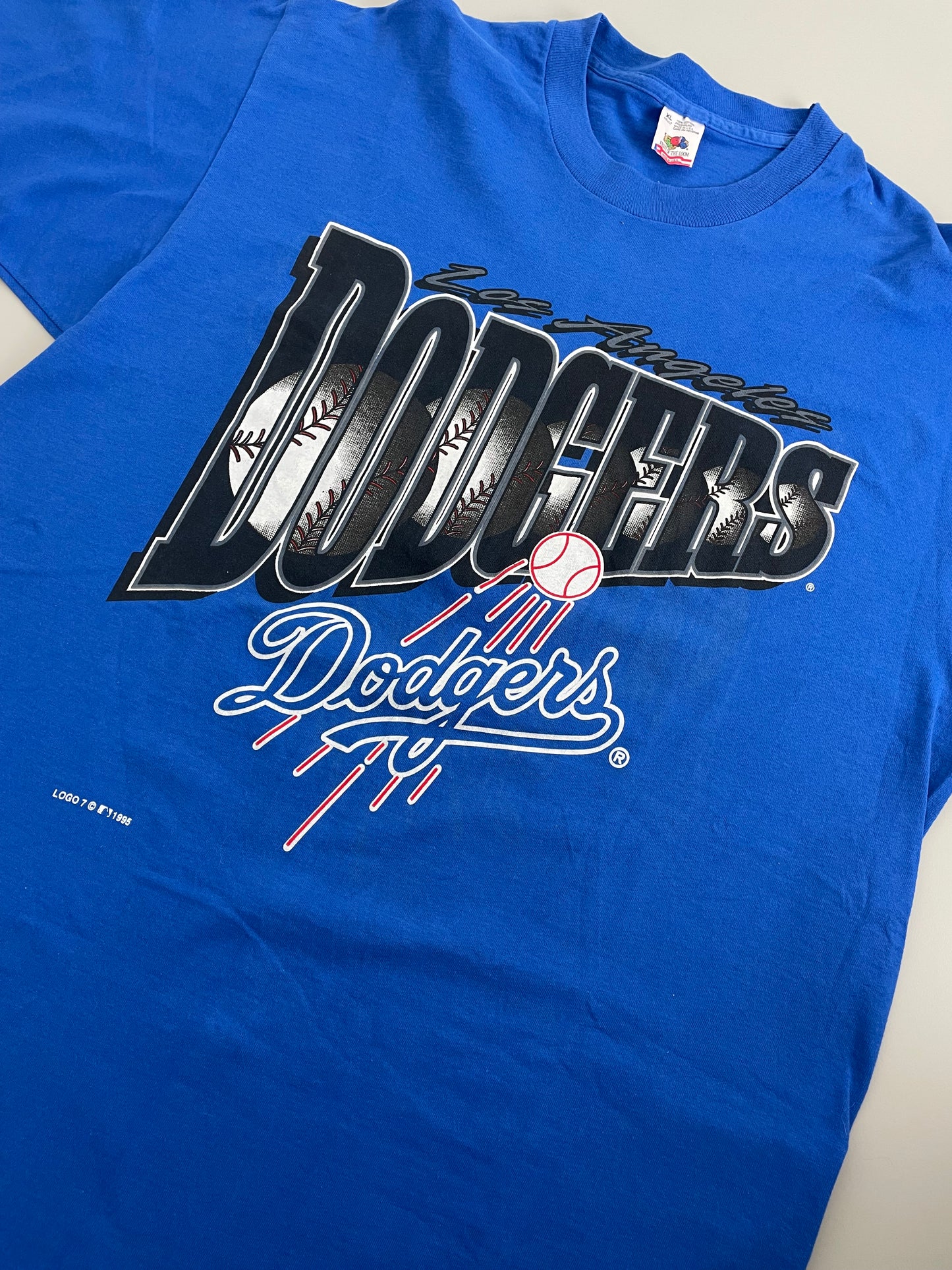 90s FOTL Los Angeles Dodgers MLB T-Shirt Blue  XL