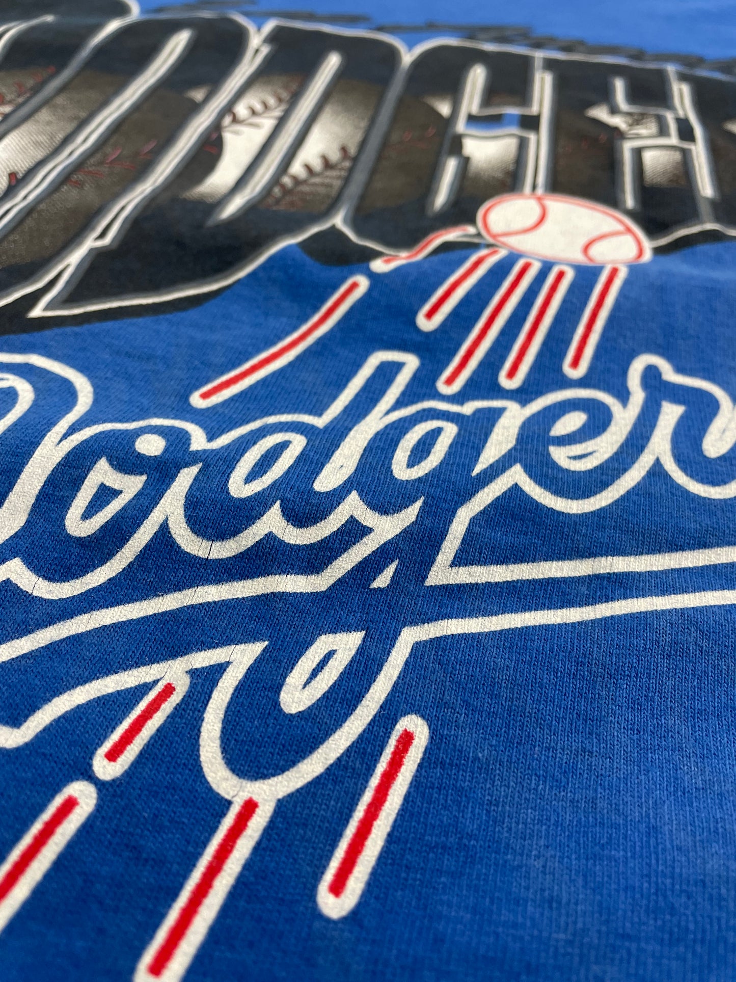 90s FOTL Los Angeles Dodgers MLB T-Shirt Blue  XL