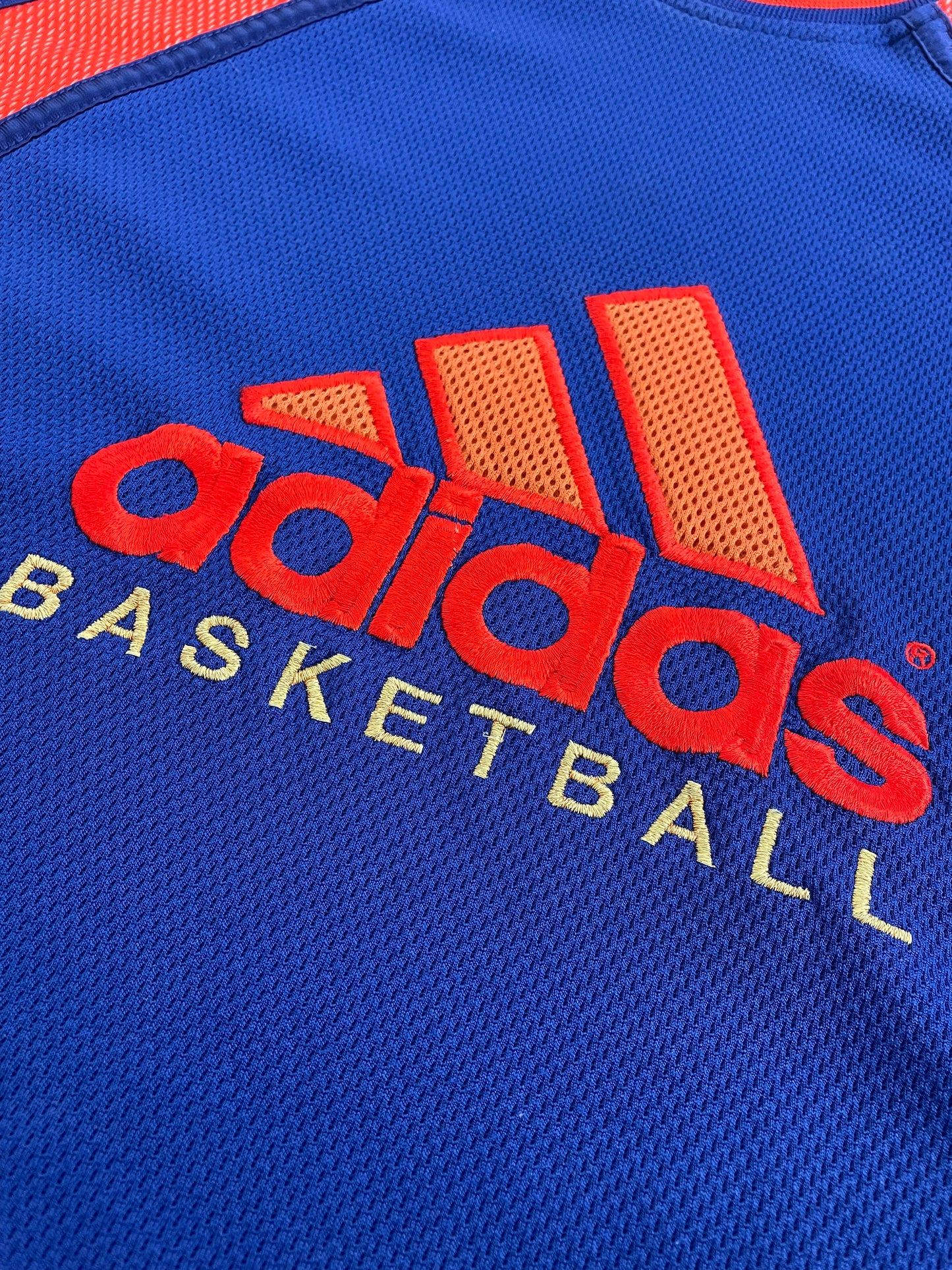 00s Adidas Basketball Longsleeve Blue Orange L