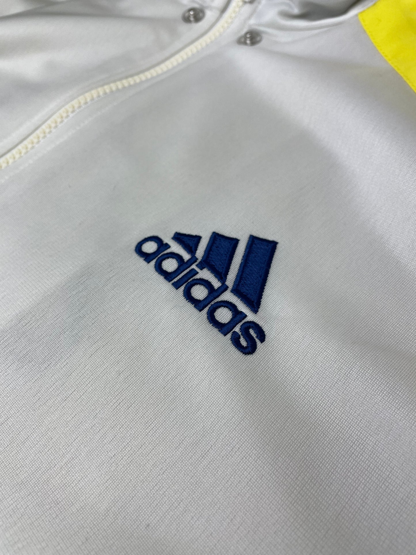 90s Adidas Jacket White yellow S/M