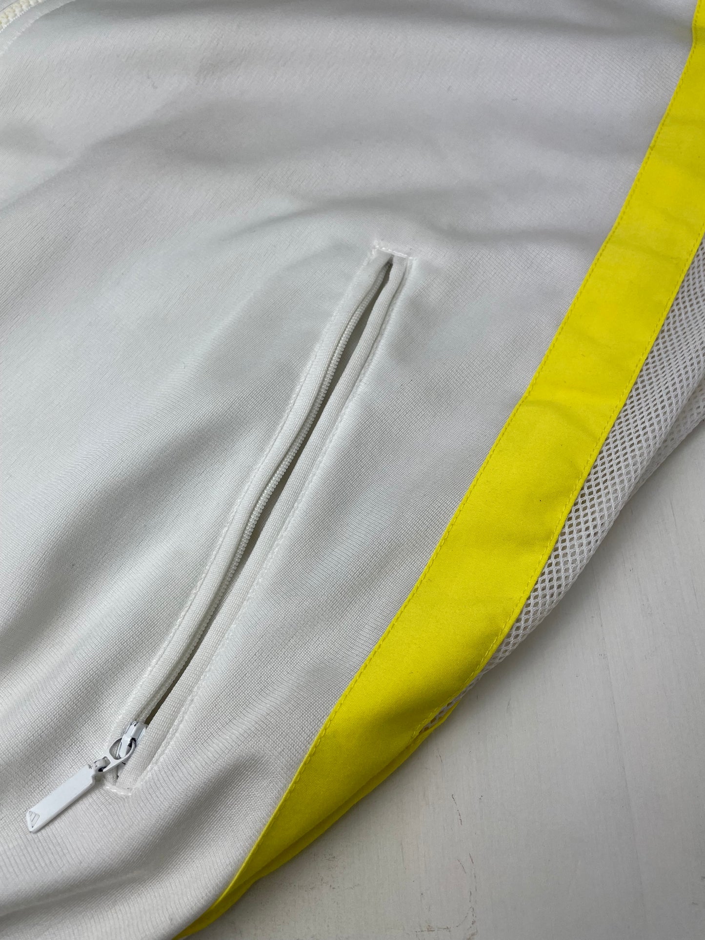 90s Adidas Jacket White yellow S/M