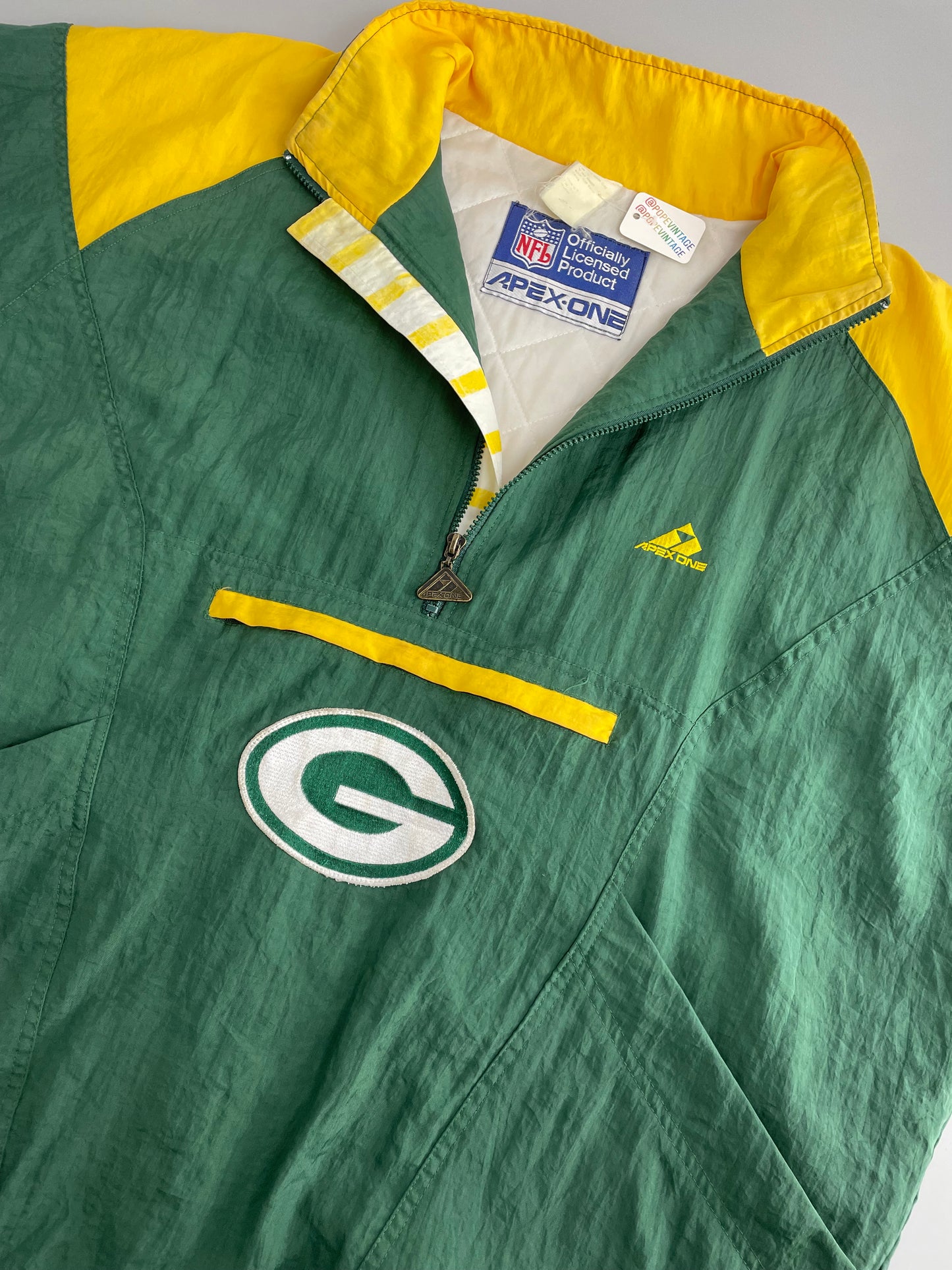 90s Apex One Green Bay Packers NFL Jacket Green Yellow XXL