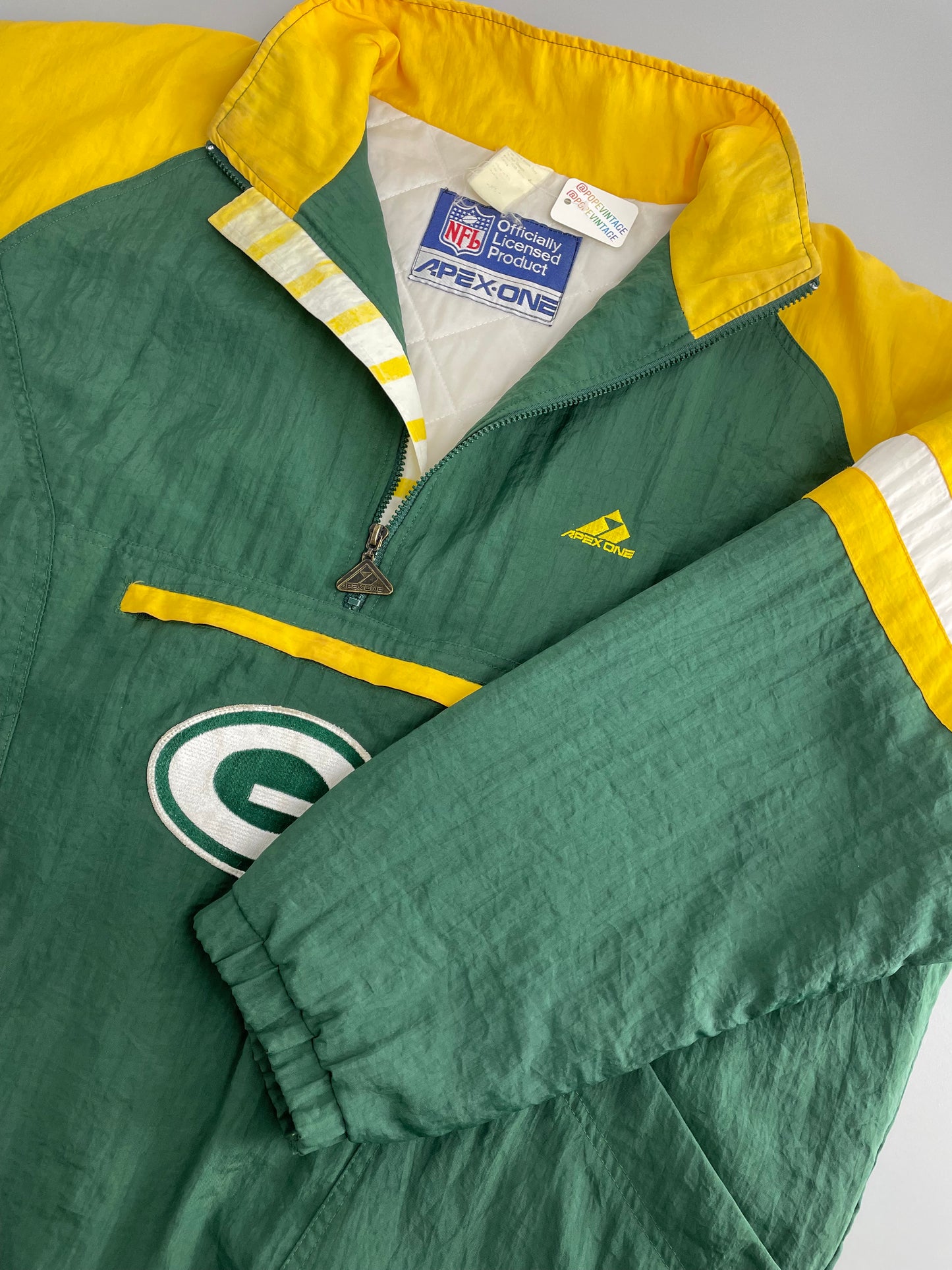 90s Apex One Green Bay Packers NFL Jacket Green Yellow XXL