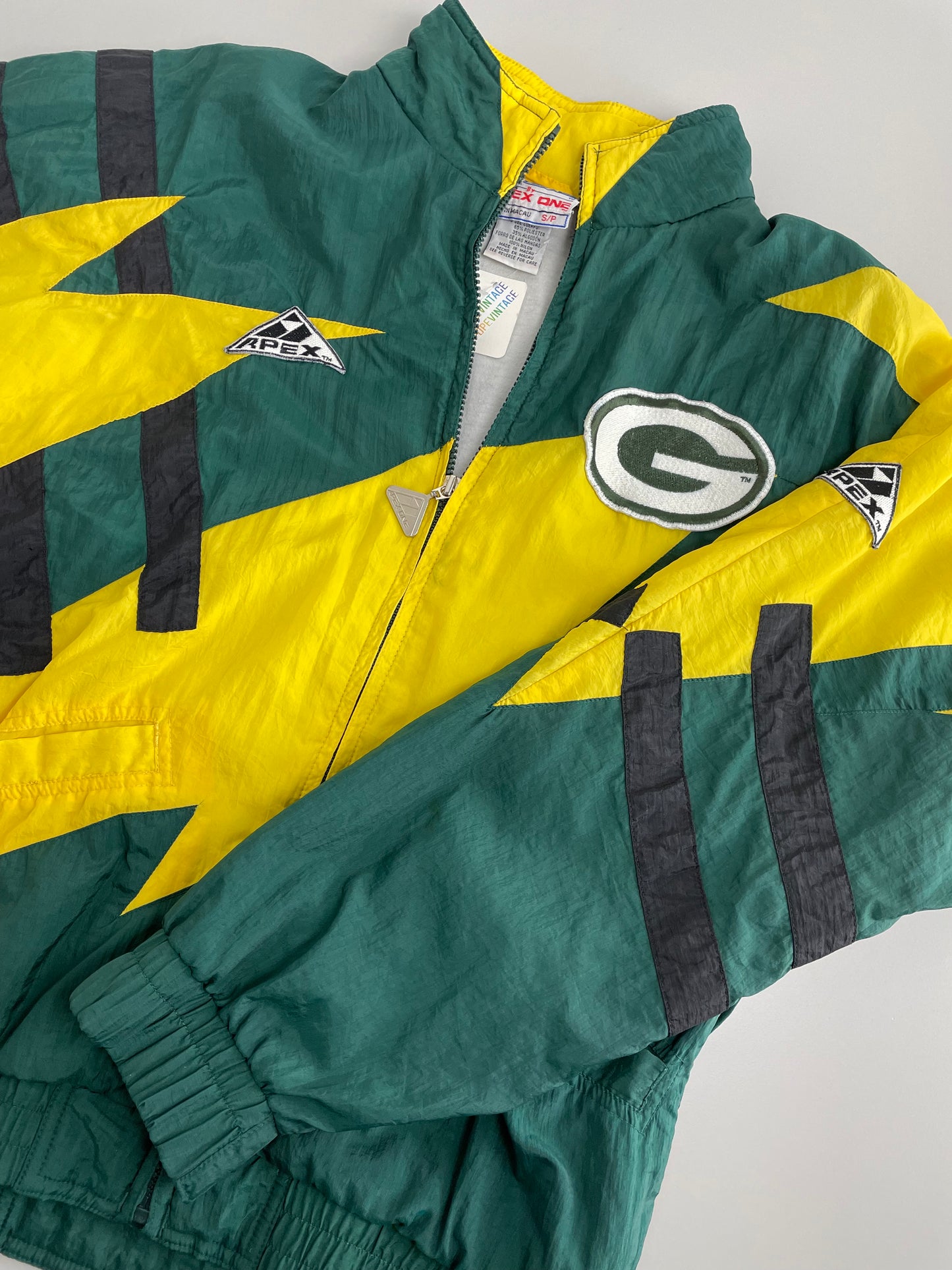 90s Apex One Green Bay Packers NFL Jacket Green Yellow S/M