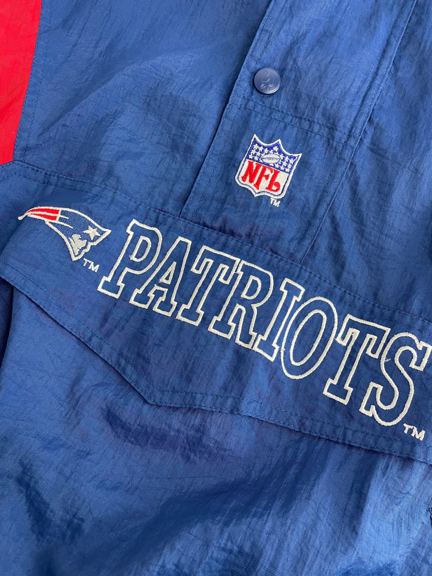 90s Starter New England Patriots NFL Jacket Blue Red L