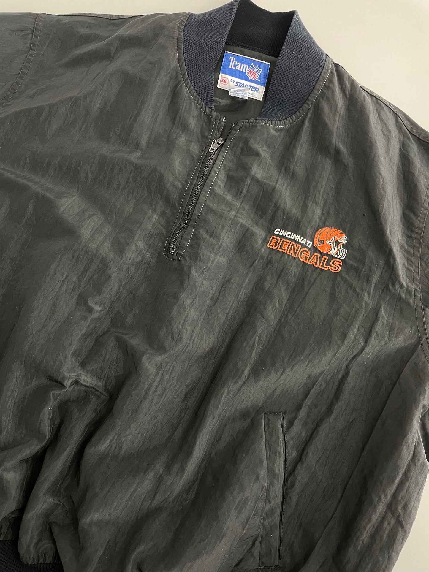 80s Starter Cincinnati Bengals NFL Jacket Black Orange XXL