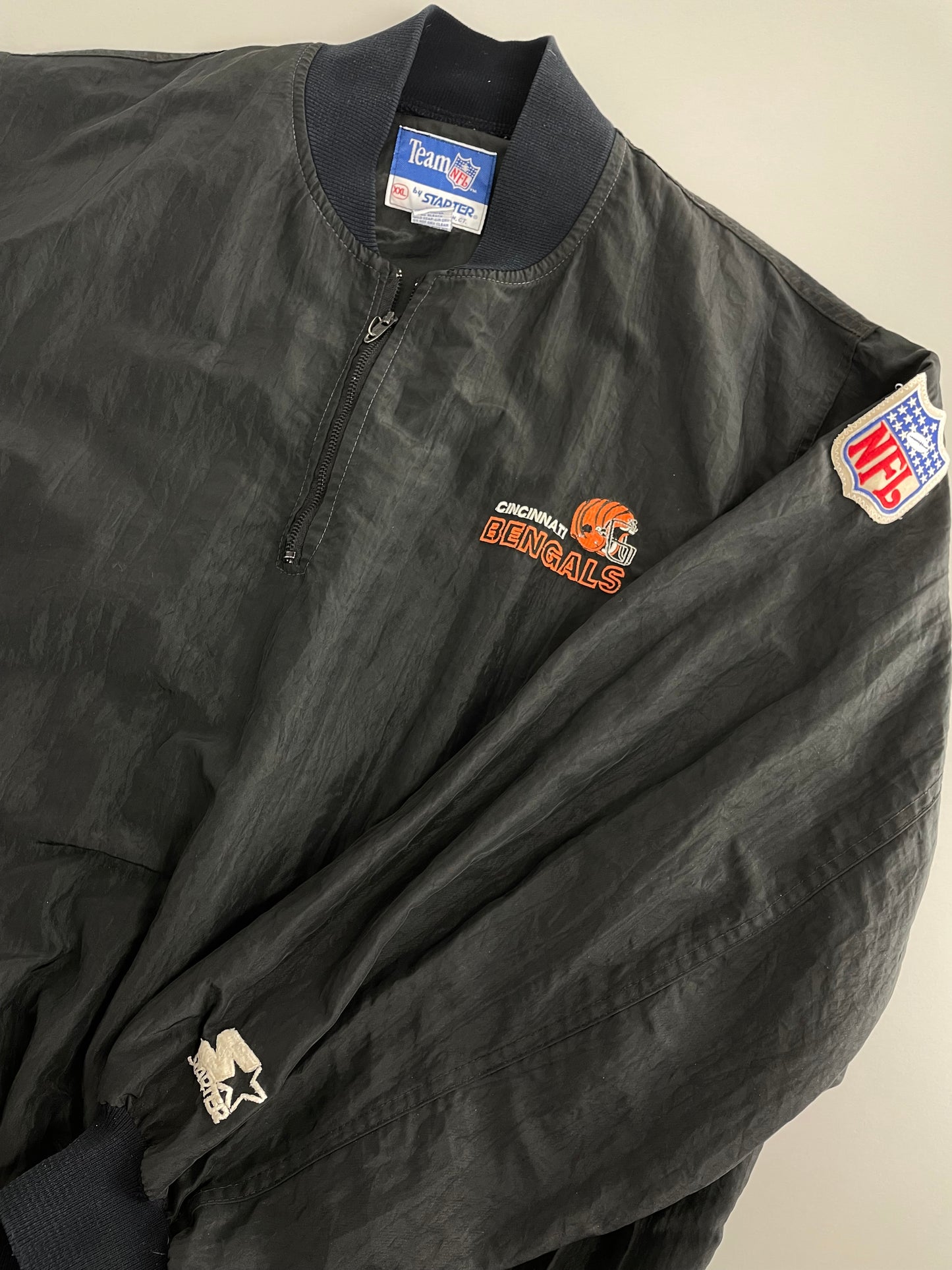 80s Starter Cincinnati Bengals NFL Jacket Black Orange XXL