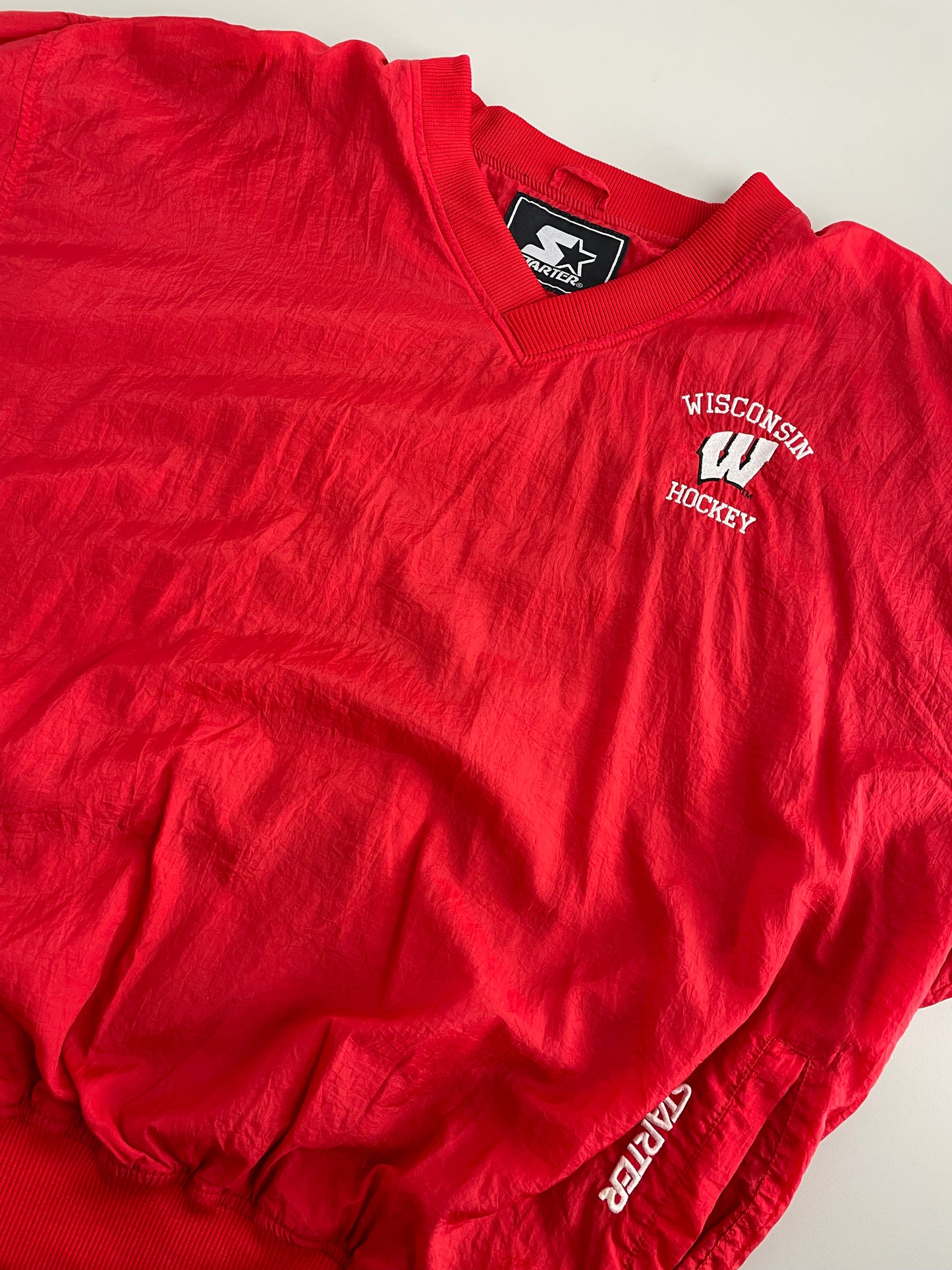 90s Starter Wisconsin Badgers Hockey NCAA Pullover Red  XL