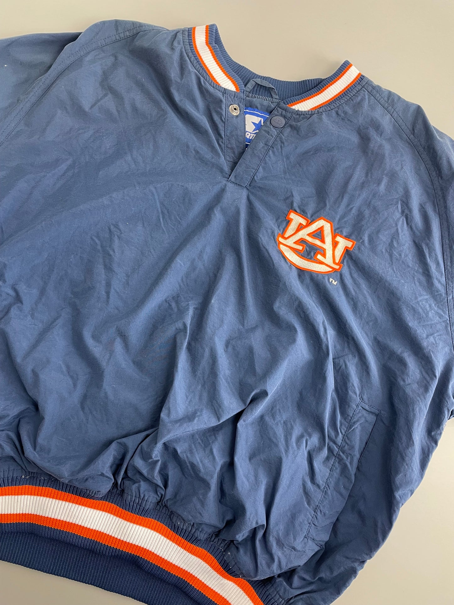 90s Starter University of Auburn NCAA Pullover Blue Orange M