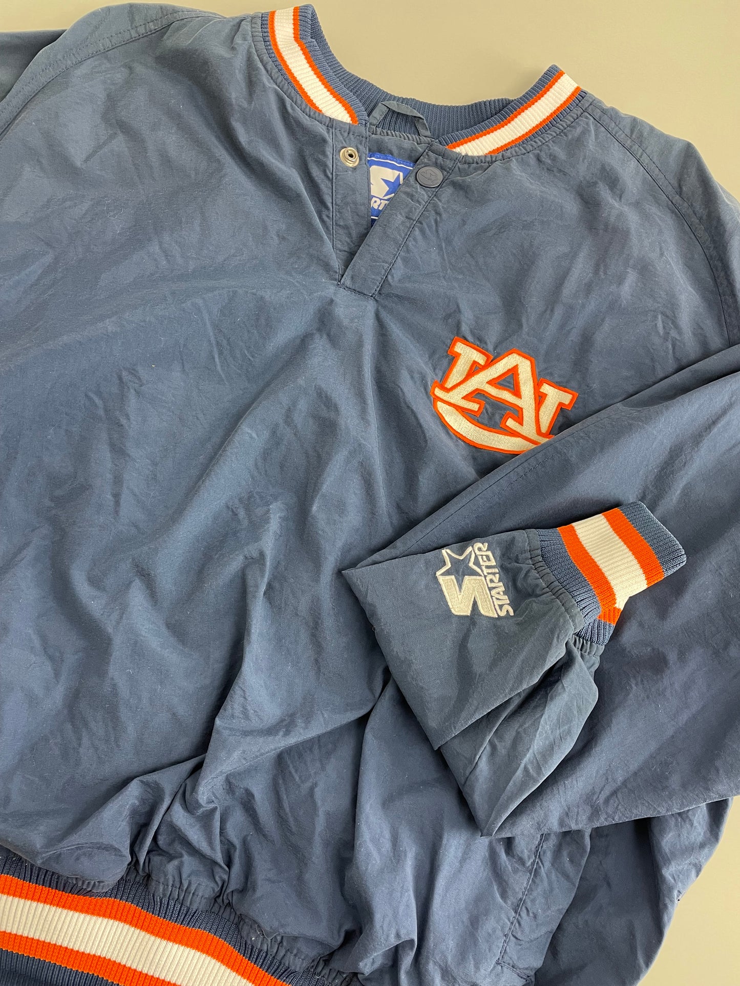 90s Starter University of Auburn NCAA Pullover Blue Orange M