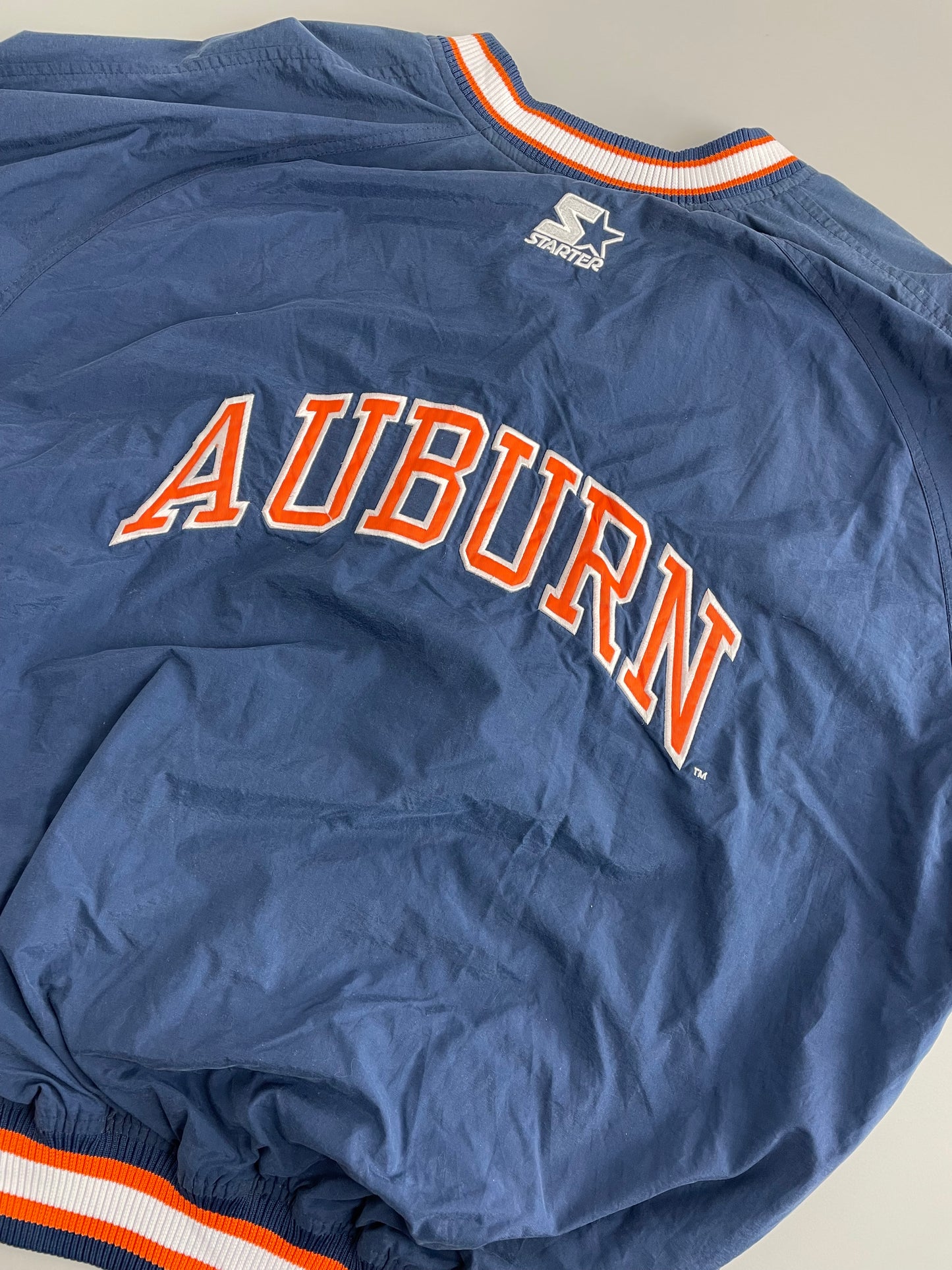 90s Starter University of Auburn NCAA Pullover Blue Orange M