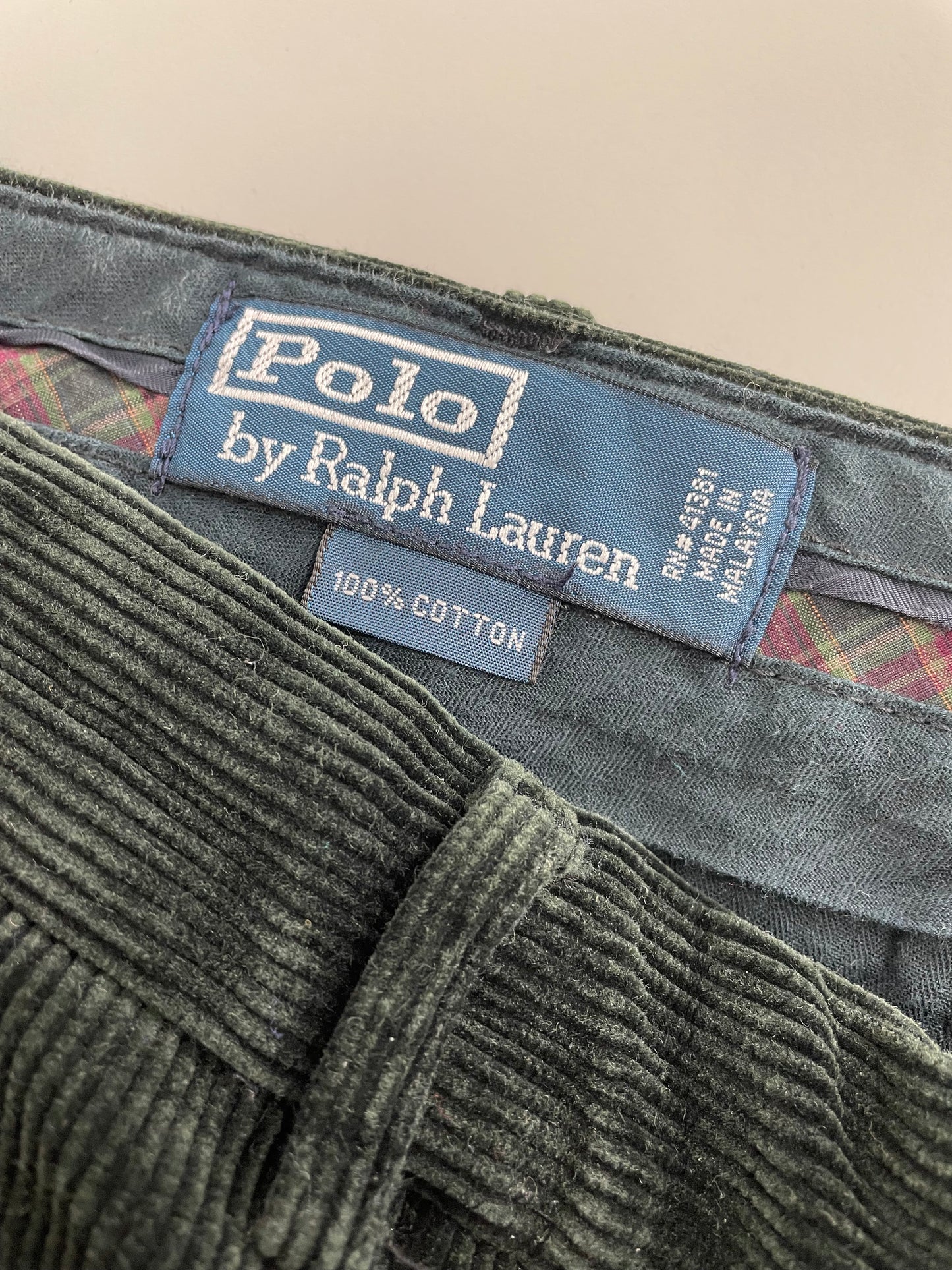 90s Polo Ralph Lauren Corduroy Pant Darkgreen  38 x 30