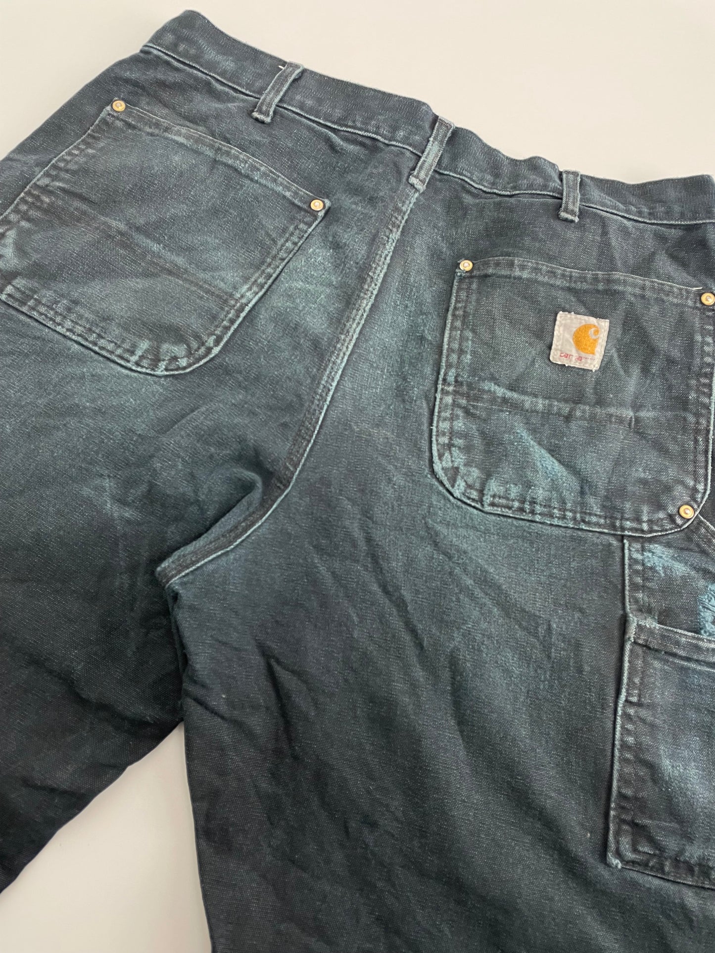 90s Carhartt Distressed Workwear Pant Black  34 x 34