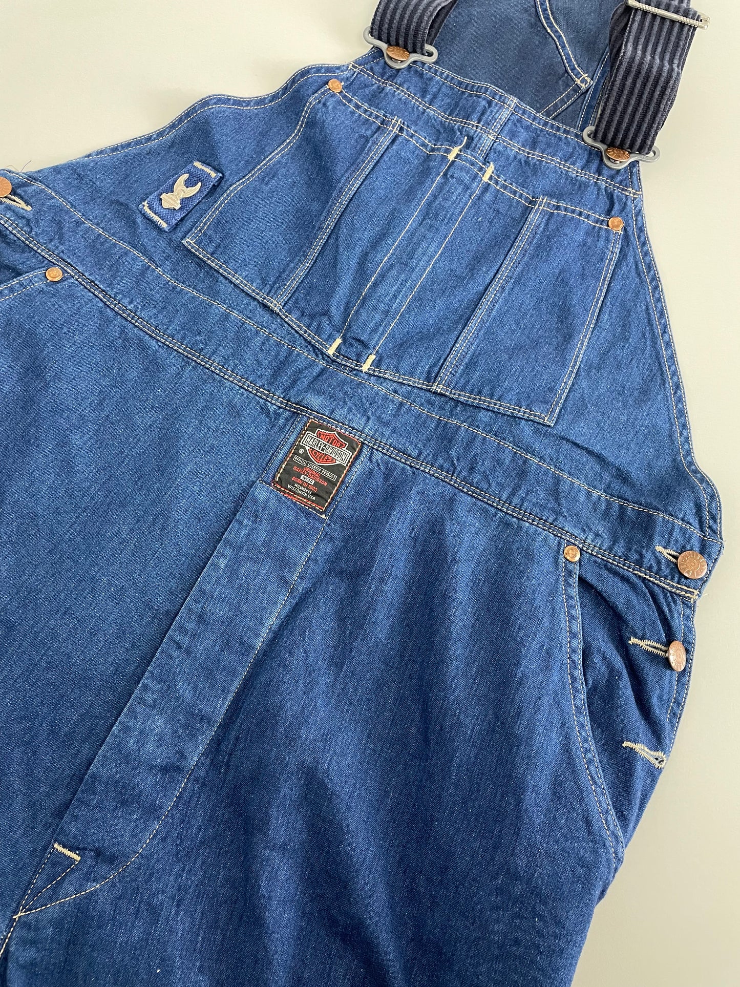 90s Harley Davidson Dungaree Blue  L