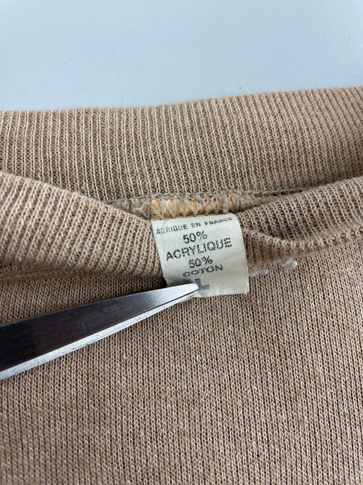 90s Unbranded Risoul 1850 Sweatshirt Beige Brown L