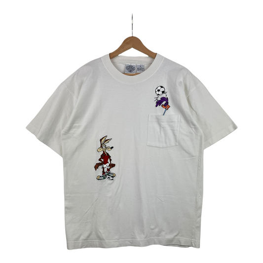 00s ACME Clothing Looney Tunes Football T-Shirt White  M