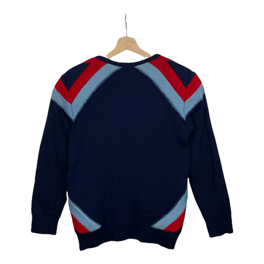 80s Cotemil Knit Blue Red L