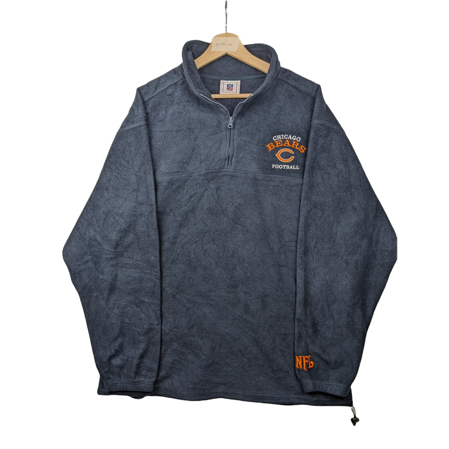 00s Chicago Bears NFL Fleece Navy Orange XL