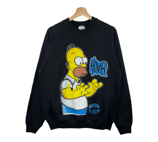 90s Screen Stars Homer Simpson Sweatshirt Black M