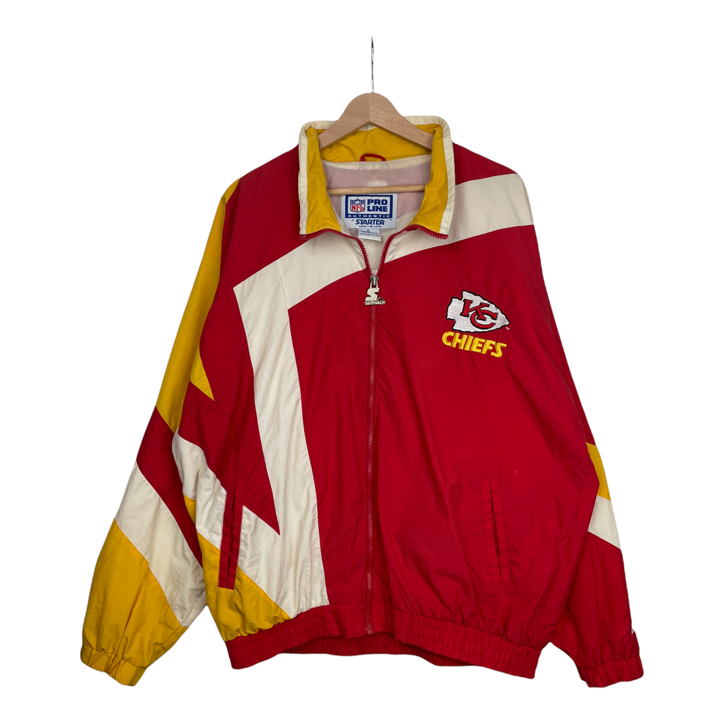 90s Starter Kansas City Chiefs NFL Jacket Red Yellow XL