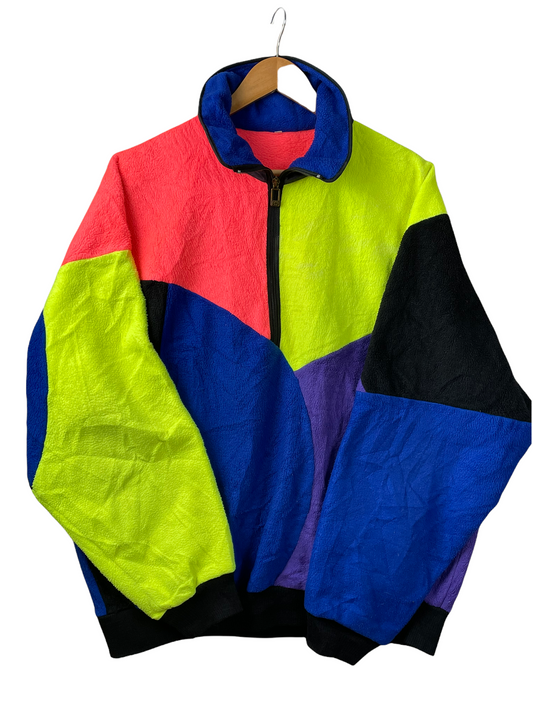 90s Henry Duvillard Crazy Fleece Yellow Purple