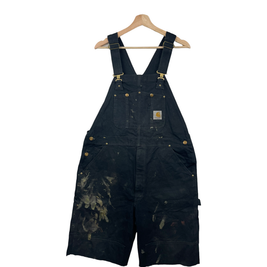 90s Carhartt Reworked Dungaree Black Waist 36