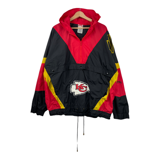 90s Nutmeg Mills Kansas City Chiefs NFL Jacket Black Red XL