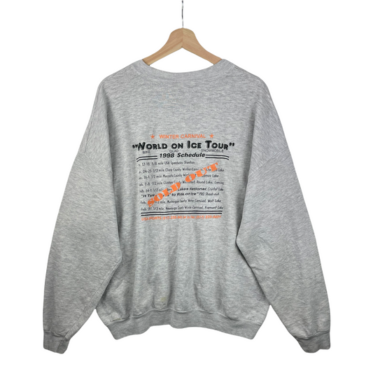 90s Lee Sport Ice Racing Series Sweatshirt Grey XL/XXL