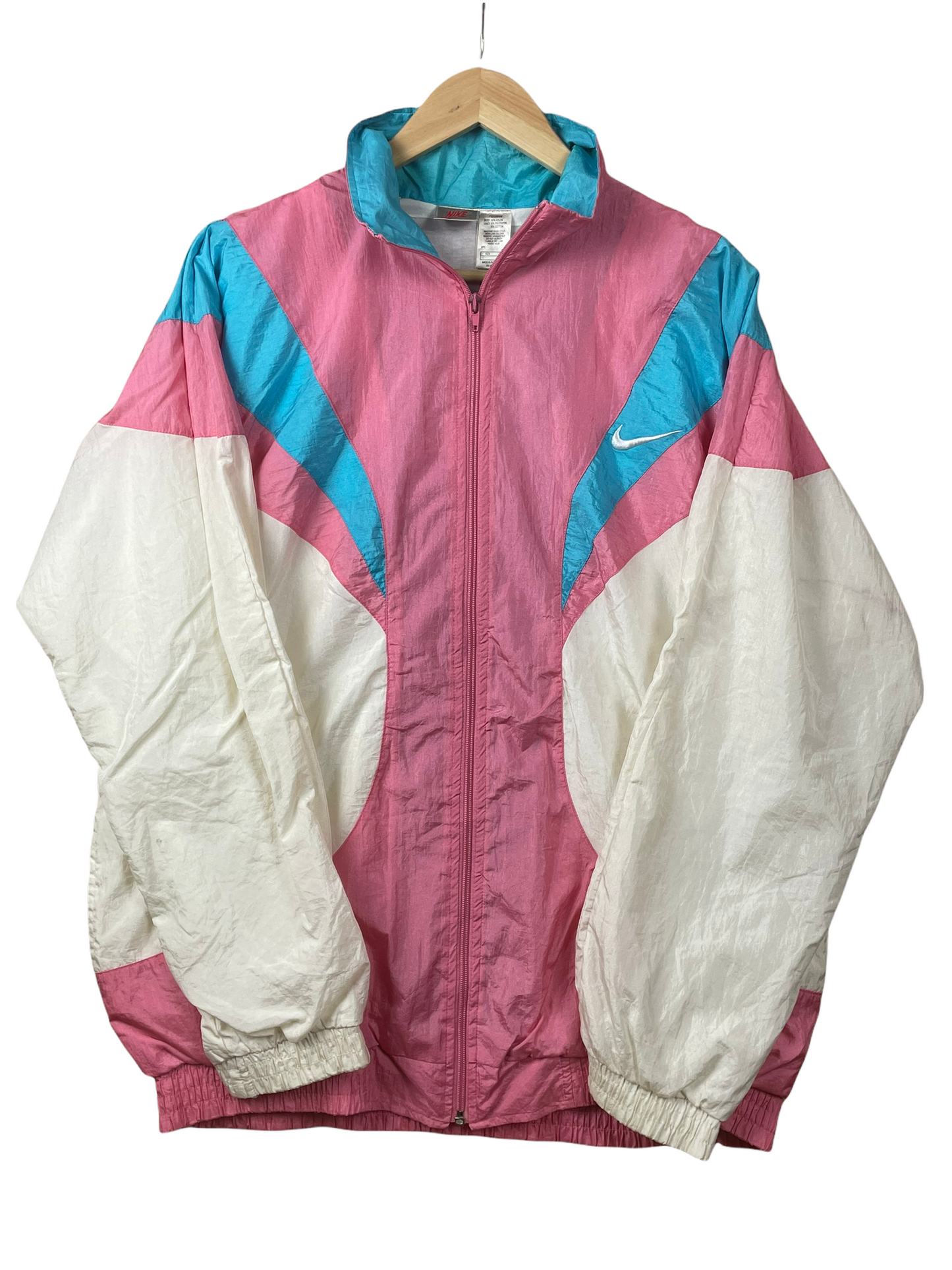 90s Nike Jacket White Pink L