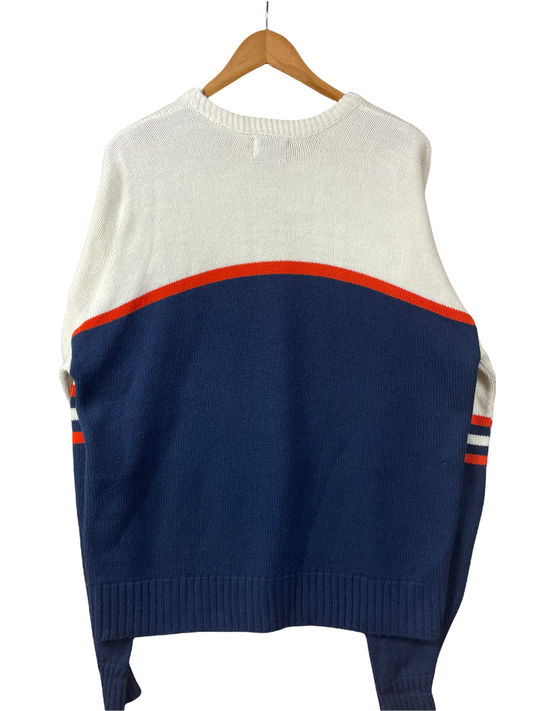90s Cliff Engle Knit White Navy