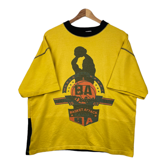 80s Unbranded Basketball T-Shirt Yellow L