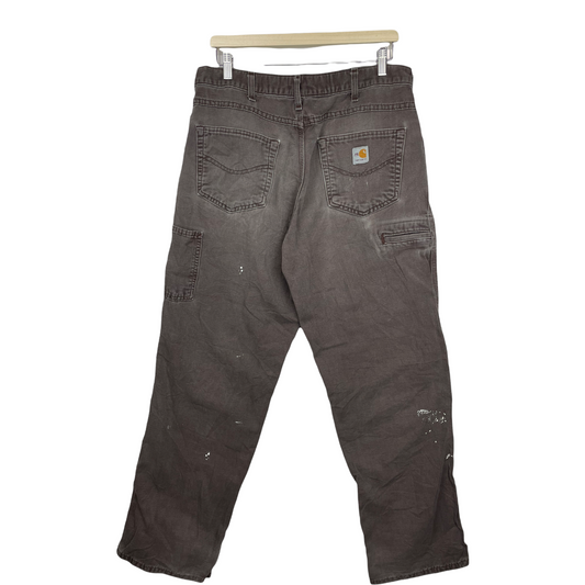 00s Carhartt FR Distressed Workwear Pant Brown 34 x 32