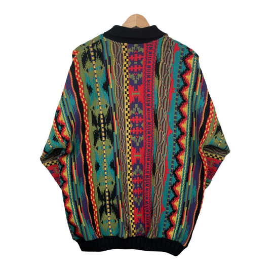 90s World of Man's Fashion Coogi Style Knit Red Colorful L